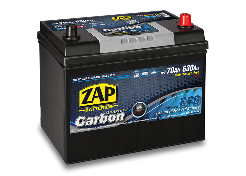Akumulator ZAP CARBON 12V70Ah 630A
