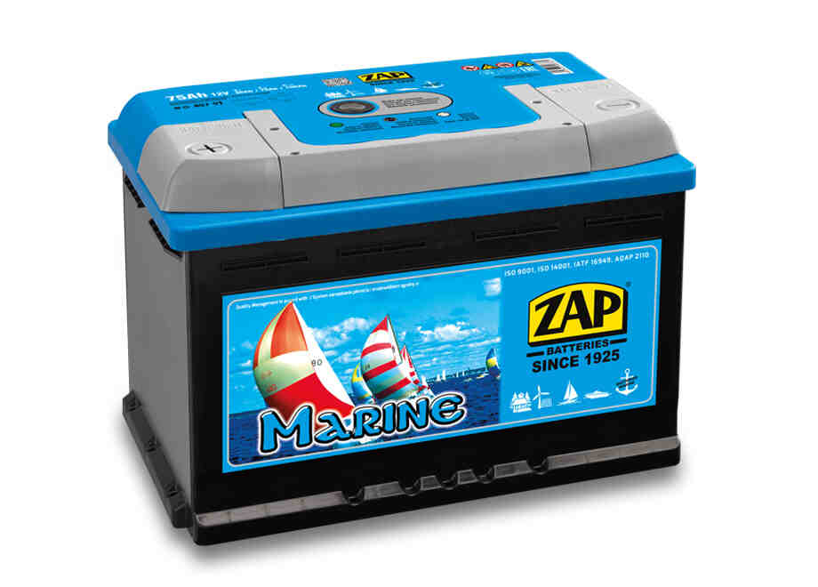 Akumulator ZAP MARINE 12V75Ah Lewy Plus
