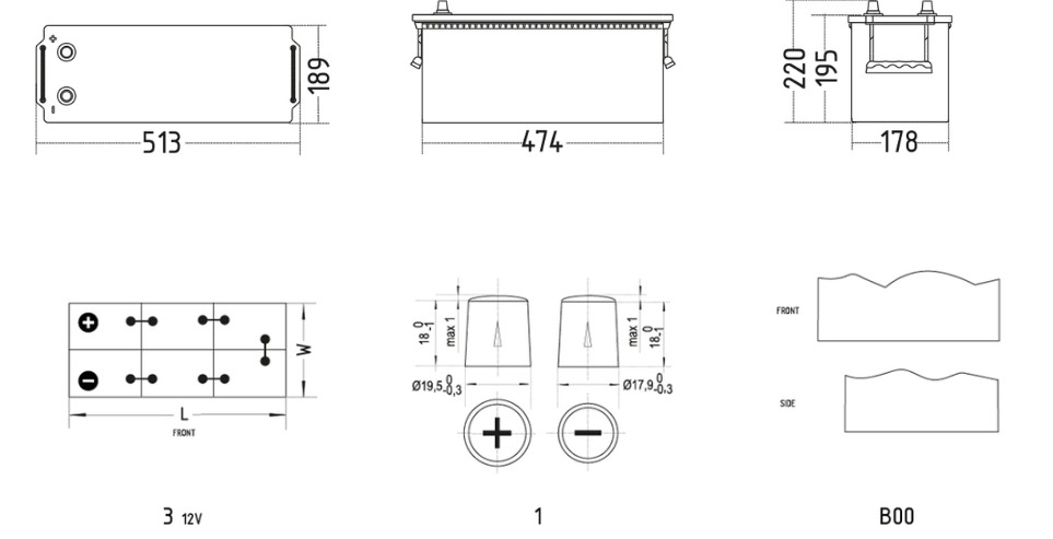 Akumulator ZAP AGM SPECIAL TRUCK 12V140Ah 800A - obrazek 2