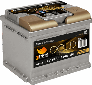 AKUMULATOR JENOX GOLD 12V52Ah 520A PRAWY PLUS