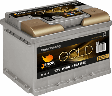 AKUMULATOR JENOX GOLD 12V63Ah 610A PRAWY PLUS