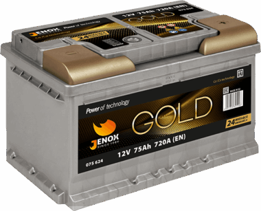 AKUMULATOR JENOX GOLD 12V75Ah 720A PRAWY PLUS