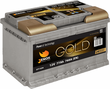 AKUMULATOR JENOX GOLD 12V77Ah 760A PRAWY PLUS