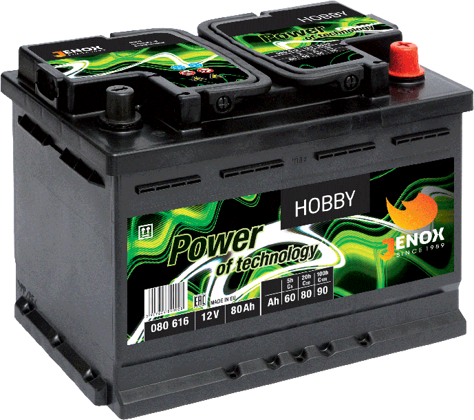 AKUMULATOR JENOX HOBBY 12V80Ah PRAWY PLUS
