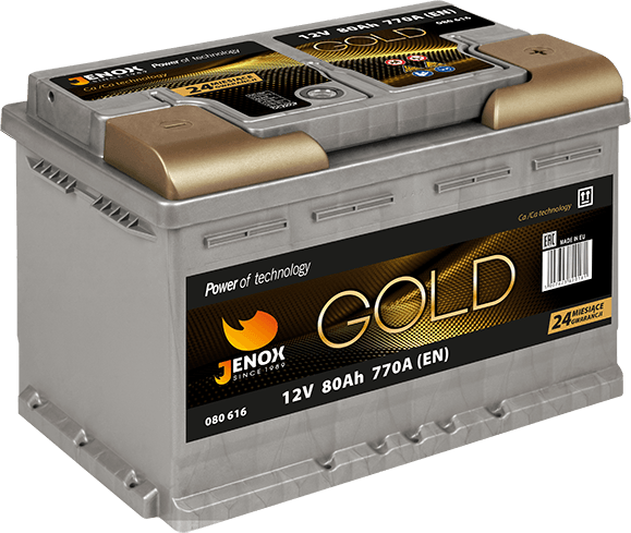 AKUMULATOR JENOX GOLD 12V80Ah 770A PRAWY PLUS
