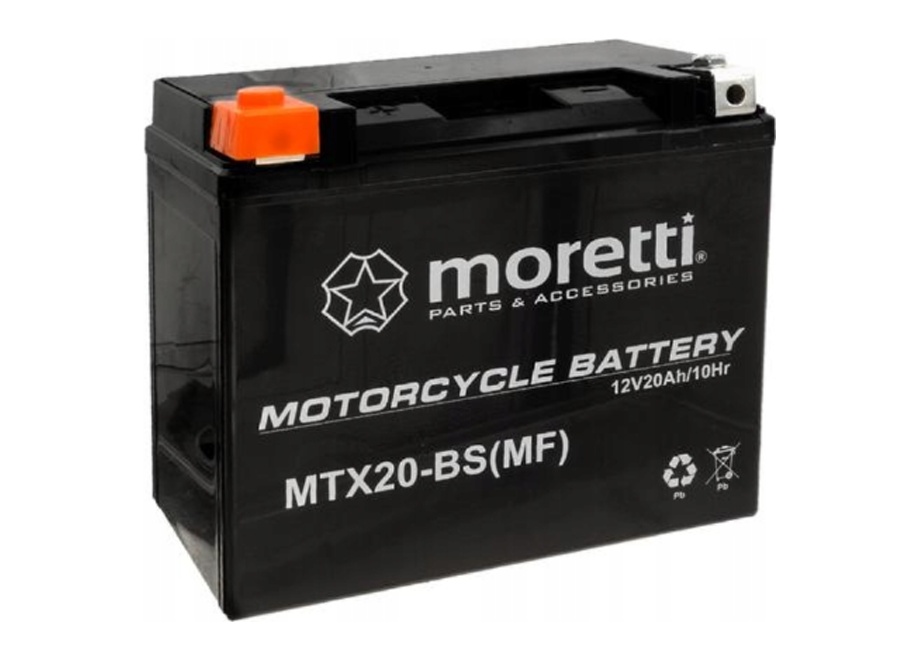 Akumulator MORETTI MTX20-BS(MF) 12V20Ah 270A LEWY PLUS