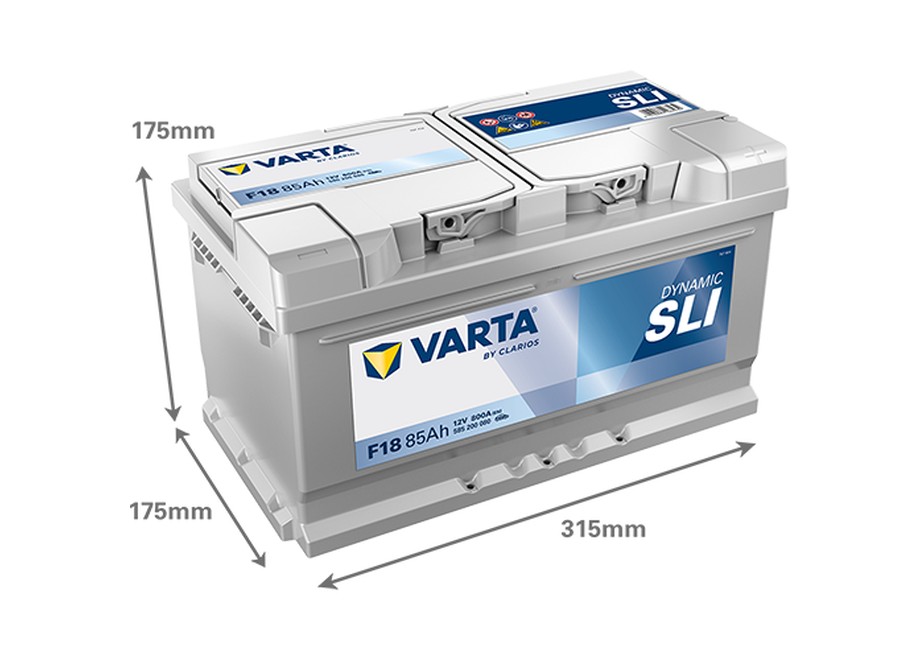 Akumulator VARTA DYNAMIC SLI F18 12V85Ah 800A PRAWY PLUS - obrazek 2
