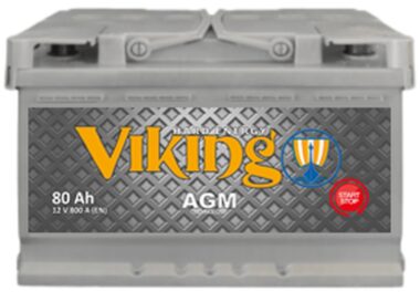 Akumulator VIKING AGM 12V80Ah 800A PRAWY PLUS