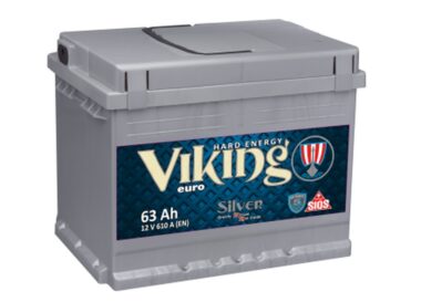 Akumulator VIKING SILVER EURO 12V63Ah 610A PRAWY PLUS