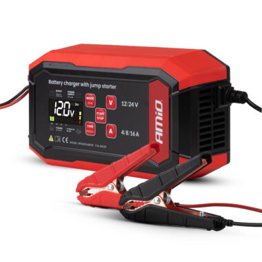 Prostownik cyfrowy z wspomaganiem rozruchu AGM GEL STD LFP MAX 16A 12V 24V PRO AMIO